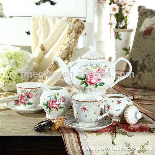 Elegant Rose Pattern Ceramic Egg Holder set